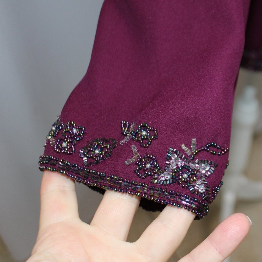Creative Touch Plum Beaded Jacket - image 7